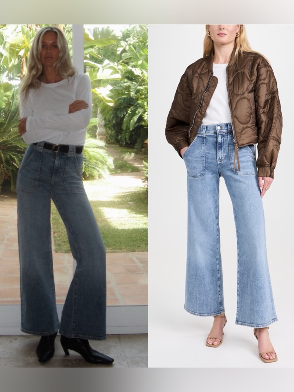 FRAME Modern Pocket Jean Carpenter Wide Leg High Rise Stretch Denim Size 27